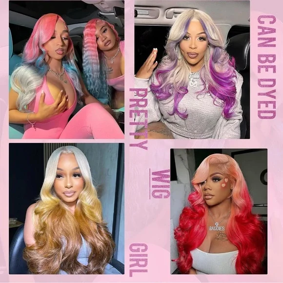 Blonde Wavy Lace Front Wig 613 13x6 Lace Front Wig Human Hair 28 Inch blonde